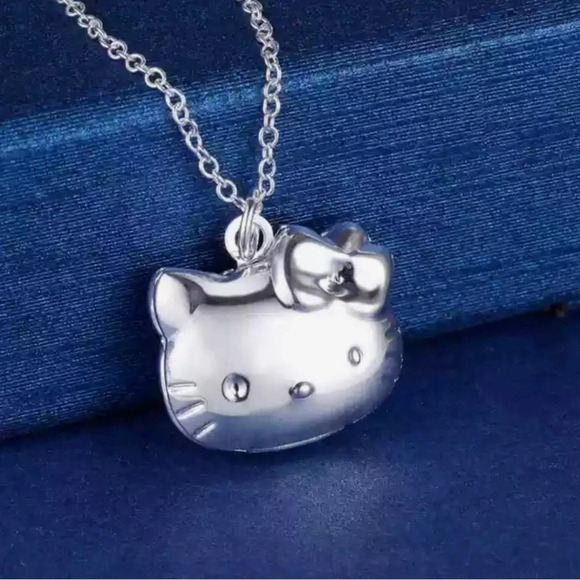 New Sterling Silver Hello Kitty Picture Locket Necklace Gift - Picture 5 of 9